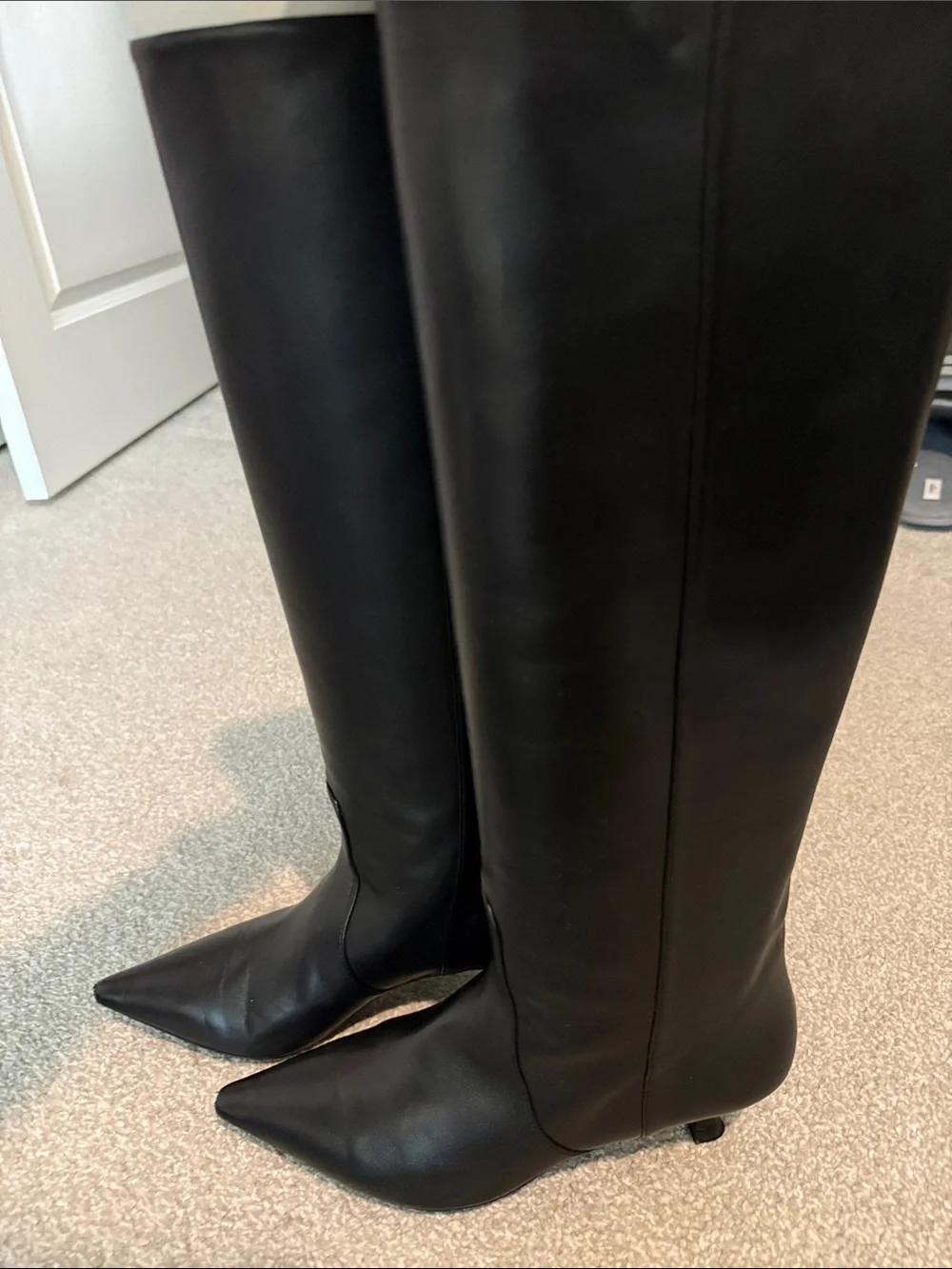 Stuart Weitzman black, leather knee-high boot
